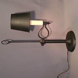 Electric Candle Black Metal Tole Lamp